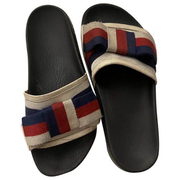 Gucci Pursuit Gucci Satin Bow Slides Gucci Men's Slides White